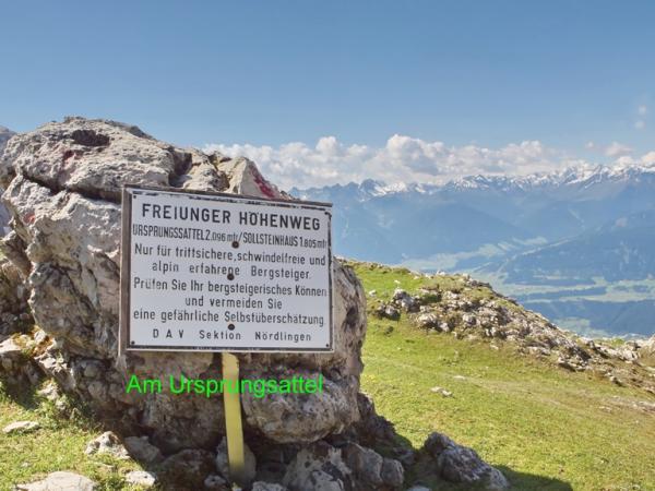 Hier ist eine Entscheidung zu treffen-den sehr schwierigen Freyungen Höhenweg oder den eifacheren über die Eppzirlerscharte zum Solsteinhaus zu nehmen!