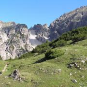 Blick von der Hütte zur Eppzirler Scharte