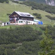 Der erste Blick zum Solsteinhaus auf dem Rückweg